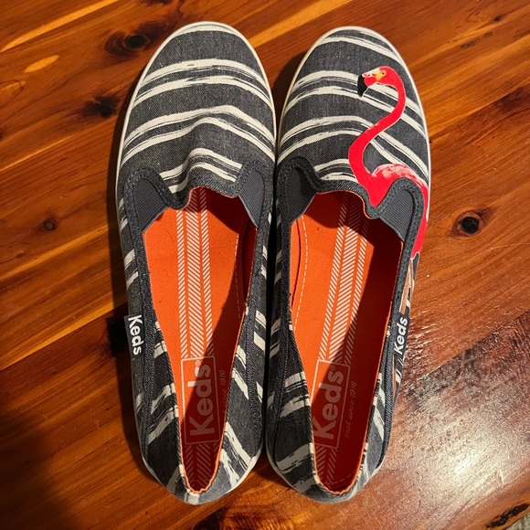 Keds striped slip on sneakers with flamingo detail - Picture 3 of 5